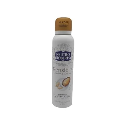 Neutro Roberts Deodorant Spray for Sensitive Skin with Soothing Oat and Argan, Aluminum-Free, Alcohol-Free, with Pure Glycerin Oil, Dermatologically Tested 150ml
