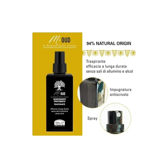 Helan M Oud Deodorant Spray Breathable Alcohol-Free with Vitamin E