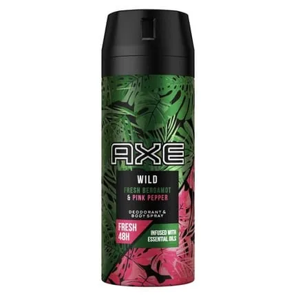Axe Men Deodorant Body Spray Wild Fresh Bergamot Pink Pepper 150ml