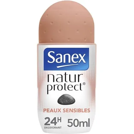 SANEX Natur Protect Sensitive Skin Roll-On Deodorant with Alum Stone for Men and Women 50ml