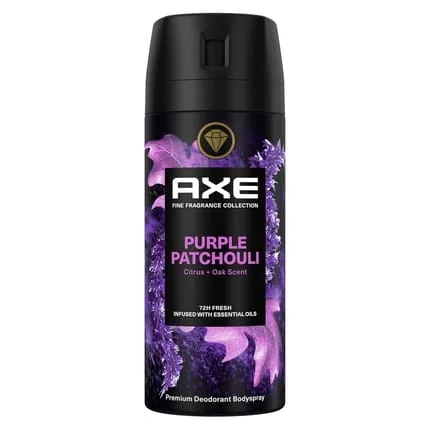 Axe Fine Fragrance Collection Premium Bodyspray Purple Patchouli Deodorant without Aluminum for 72 Hours Freshness 150ml