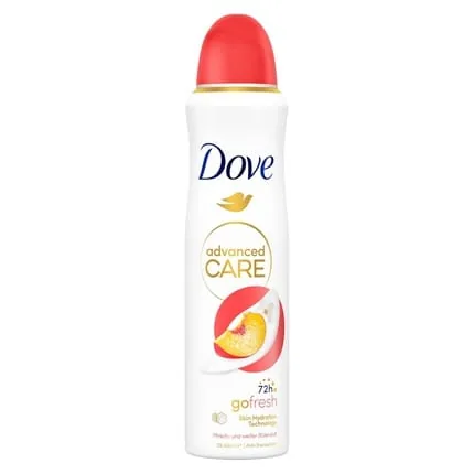 Dove Advanced Care Anti Transpirant Deo Spray go fresh Peach and White Flower Scent with Skin Hydration Technology 150ml