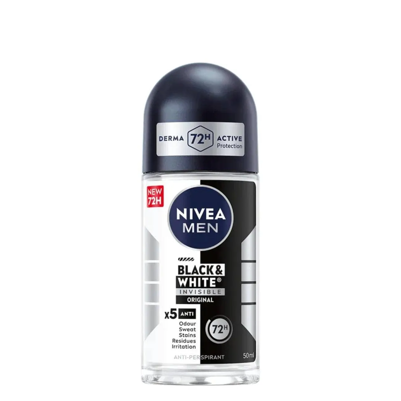 Nivea Men Black & White Invisible Original Antiperspirant 72H Roll-On 50ml