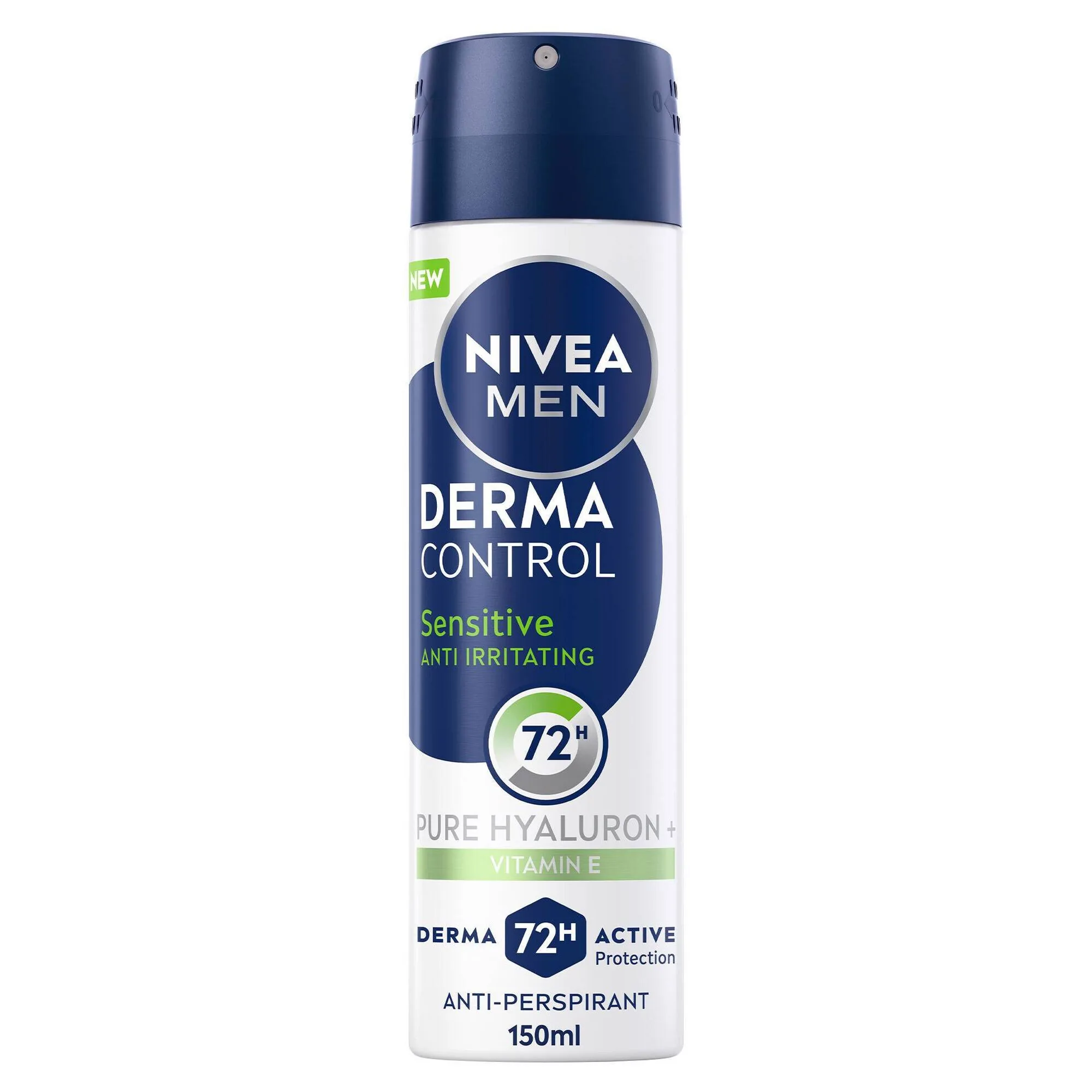 NIVEA Men Derma Control Sensitive Deodorant Spray 150ml - 72 Hour Anti-Irritating Protection