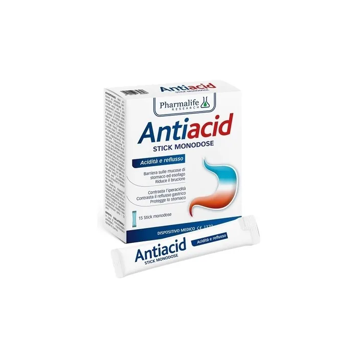 Pharmalife Research Anti-Acid Medical Device for Reflux and Antacid Relief 15 Single Dose Sticks