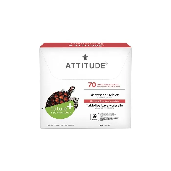 Attitude Dishwasher Tablets, Water-Soluble Plant- And Mineral-Based Effective