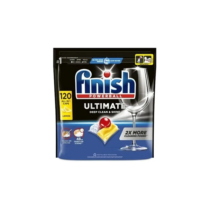 Benckiser Finish A120 Ultimate All-in-One Lemon Dishwashing Tablets 120 Count