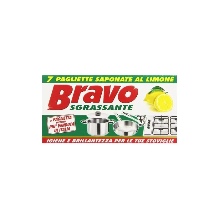 Bravo Dishwasher and Hard Floor Cleaner Degreaser Lemon - Pack of 7 Sponges