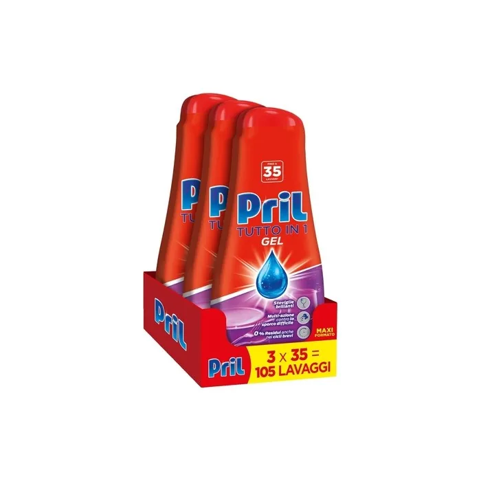 Pril Gel All In One Grease Remover Dishwasher Liquid Dirty Heavy 35 Washes Pack Of 3