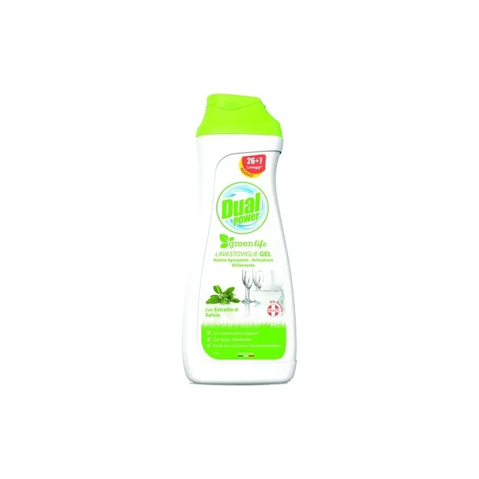 DUAL POWER Greenlife Sage Dishwasher Gel Detergent 660ml