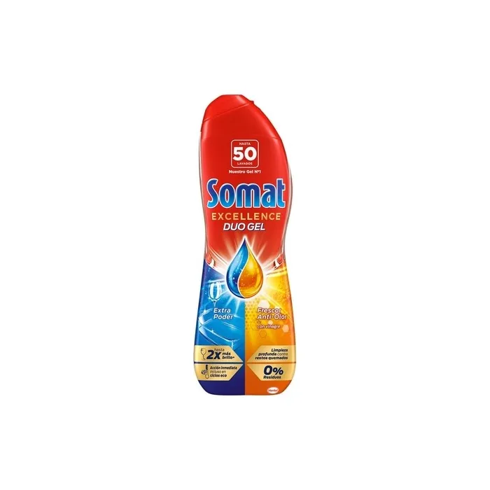 Somat Excellence Duo Gel Dishwasher Detergent With Vinegar Antiodor Freshness