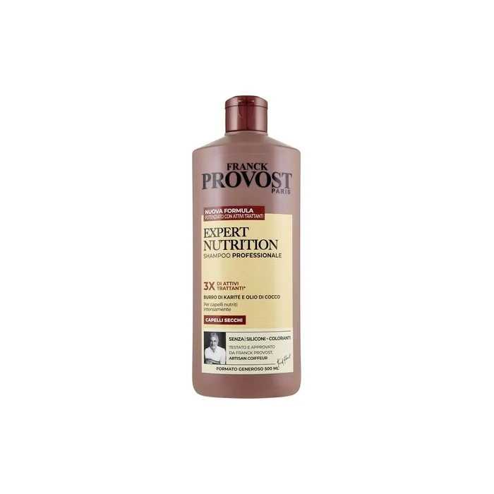 Franck Provost Expert Nutrition Professional Shampoo for Dry Hair Nourishing Effect with Shea Butter and Coconut Oil 500ml
