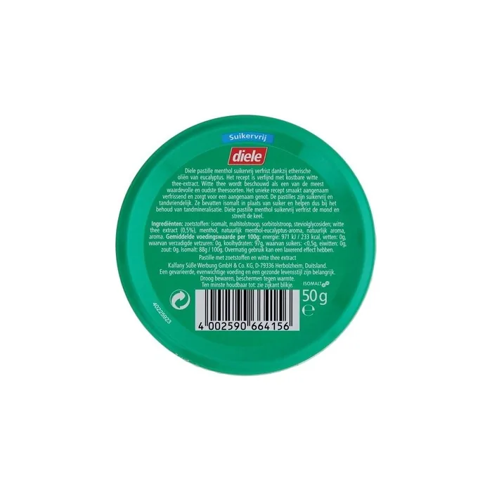 Diele Menthol Pastilles Sugar-Free