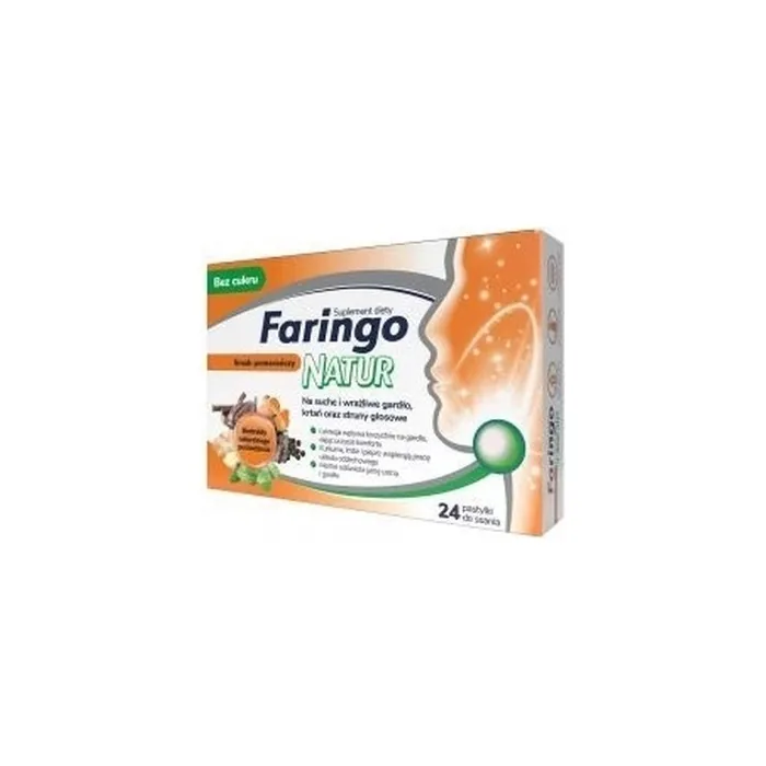 Faringo Natur Citrus Throat Lozenges Orange Flavor 24 Lozenges