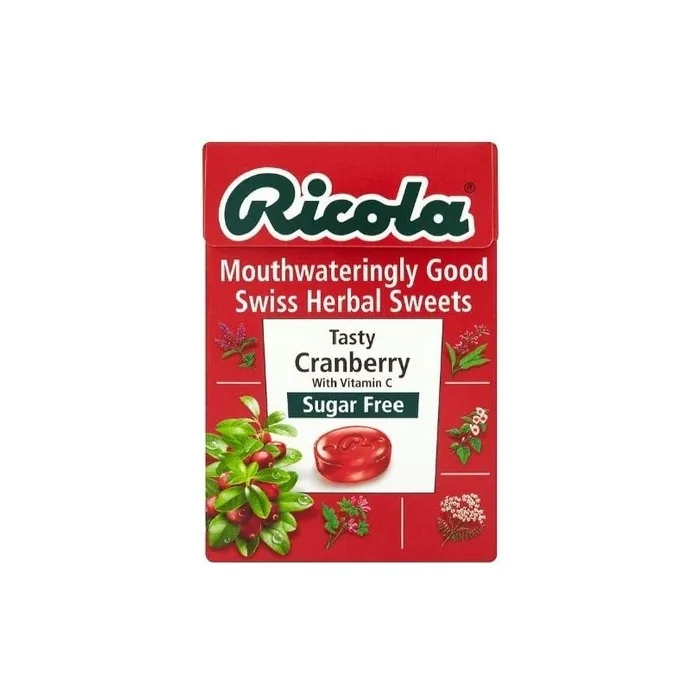 Ricola Sugar Free Cranberry Flavor Candy Box 45g - Pack of 20