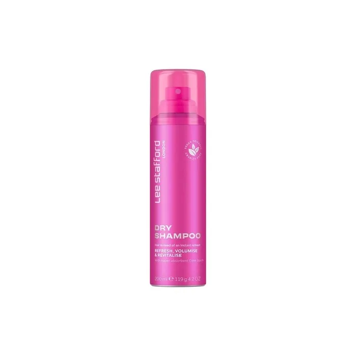 Lee Stafford Original Dry Shampoo No Rinse Spray to Refresh Hair in Between Washes 200ml Pink