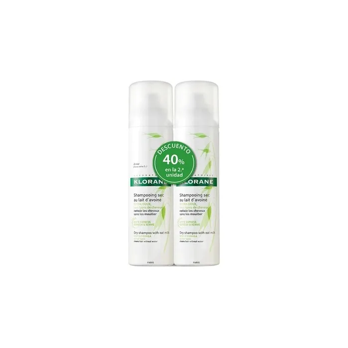 Klorane Klorane Ultra Gentle Dry Shampoo Oat Extract 2x150 Ml