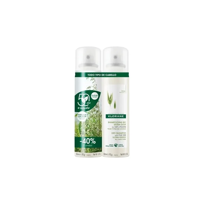 Klorane Dry Shampoo With Oat Milk Duplo 2x150ml