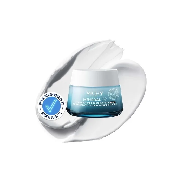 Vichy Mineral 89 100h Moisture Boosting Rich Cream with Hyaluronic Acid for Dry Skin