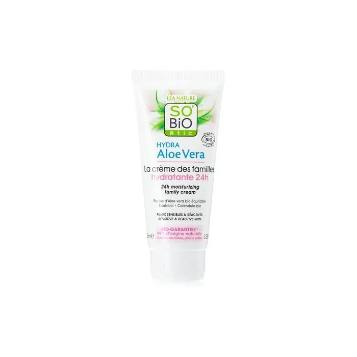 So'bio Etic Hydra Aloe Vera 24 Hours Hypoallergenic Moisturizer for Sensitive and Reactive Skin