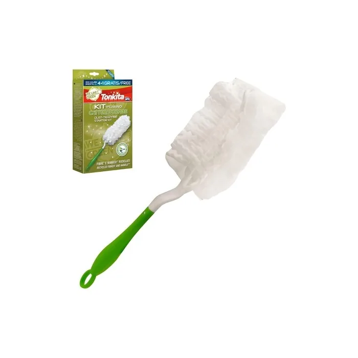 Tonkita Dust Collector Duvet Kit with Modular Handle Duster for All Surfaces 100% Recycled and Recyclable Materials