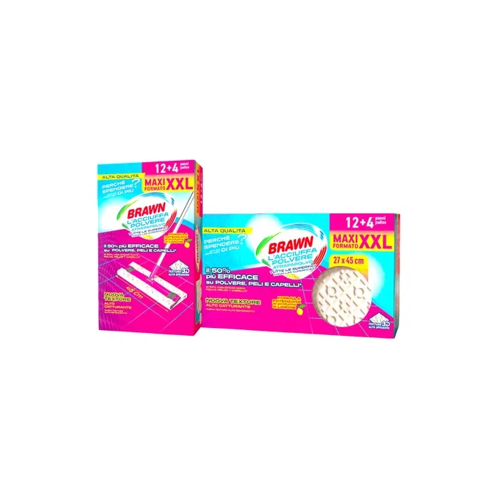 BRAWN L'ACCIUFFAPOLVERE Lemon Scented Cleaning Cloths 27x45 cm - Pack of 16