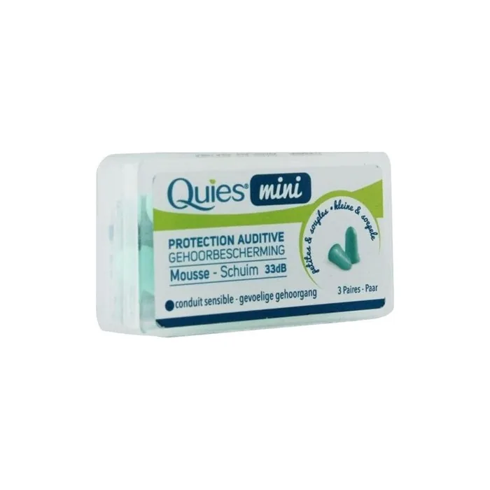 Quies Mini Foam Hearing Protection - Pack of 3 Pairs