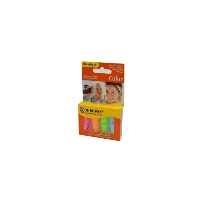 Ohropax Color Earplugs Colored Foam Earplugs Against Noise 8 Pieces