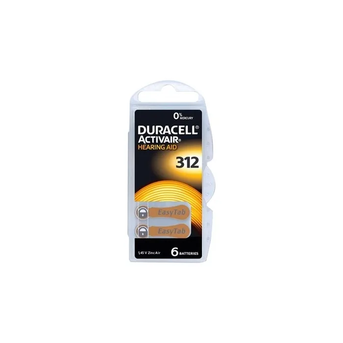 Duracell Hearing Aid Battery Zincair Da312