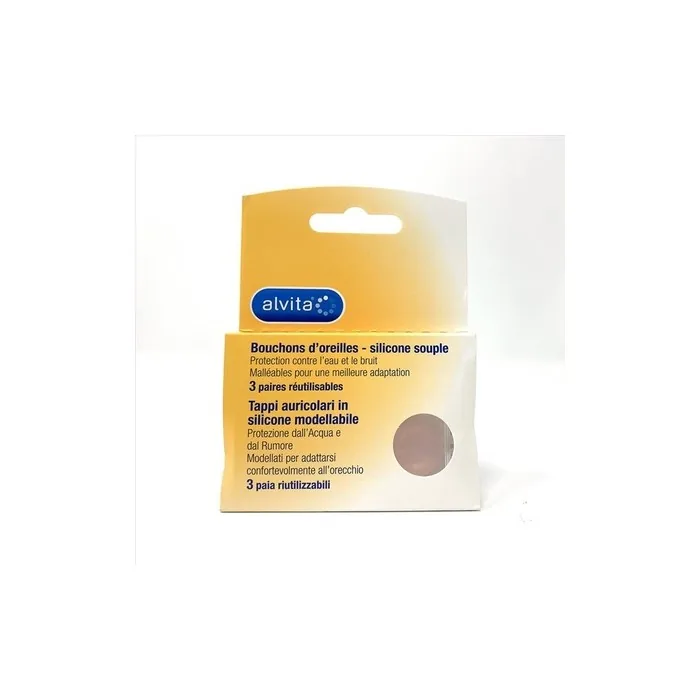 Alvita Moldable Silicone Earplugs 3 Pairs Reusable
