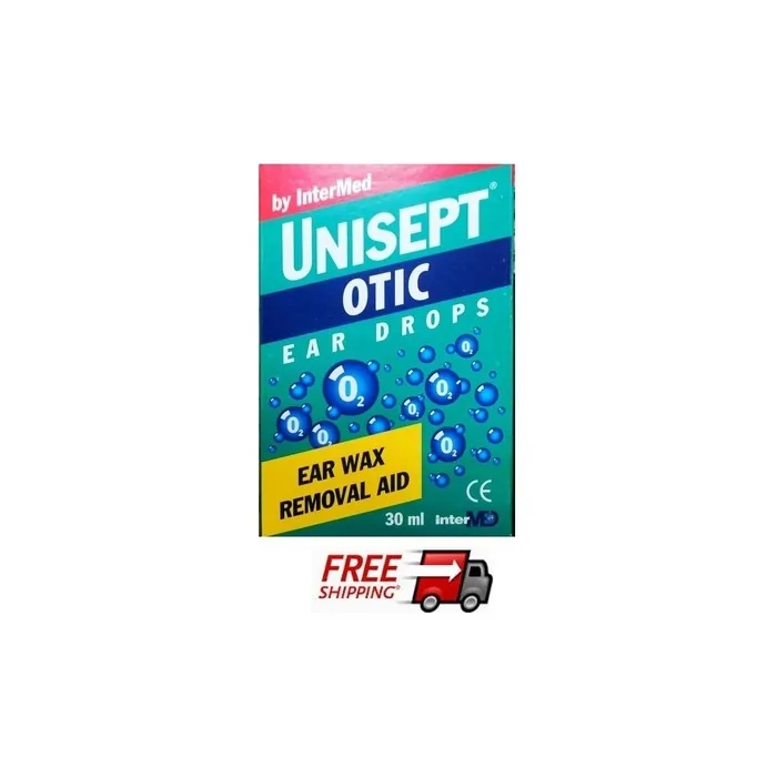 Intermed Unisept Otic Ear Drops Wax Removal Aid with Active Oxygen 30ml