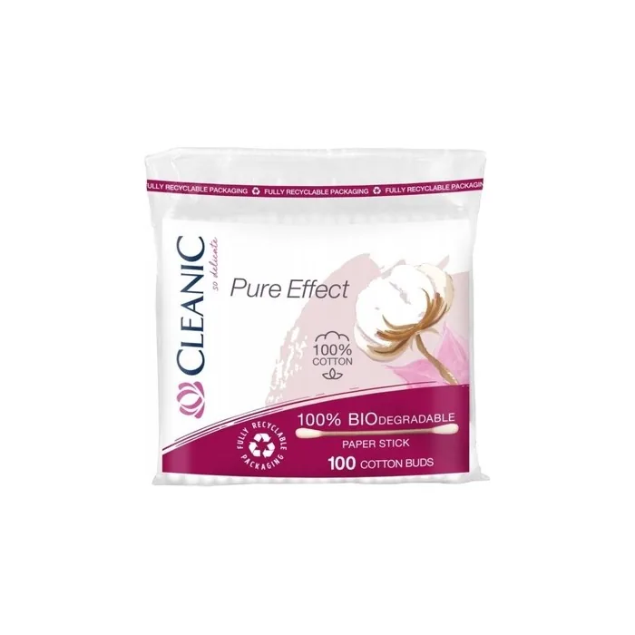 Cleanic Pure Effect Bio Cotton Buds 100 Pieces