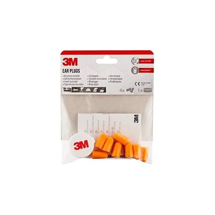 3M 1100C4 Earplugs with Storage Box 8 Pieces - Pack of 4