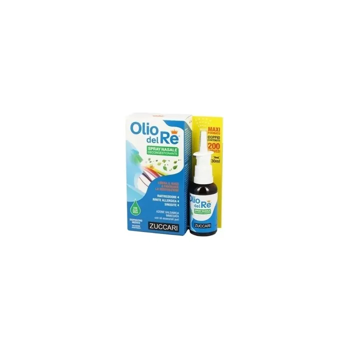 Zuccari Olio Del Re Nasal Spray Decongestant Maxi Format 30 Milliliters