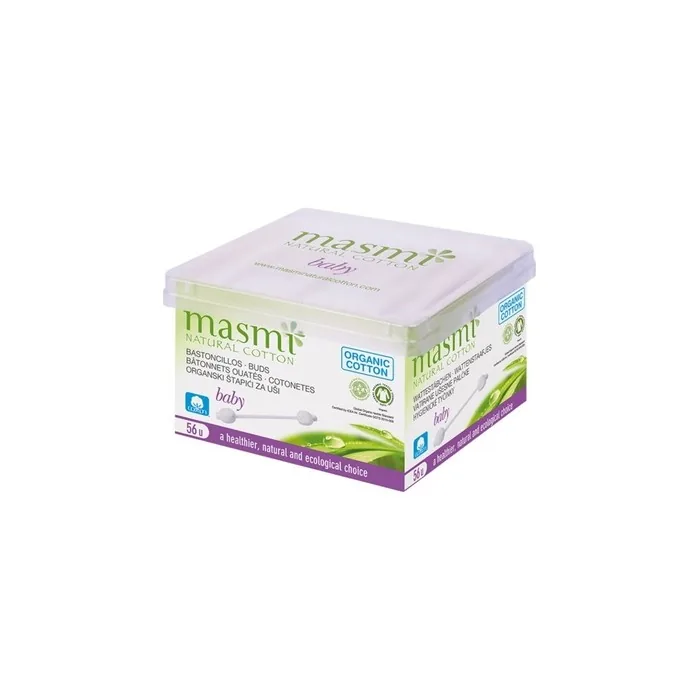 Masmi Natural Cotton Ear Swabs With Organic Cotton For Children - 56 Pieces