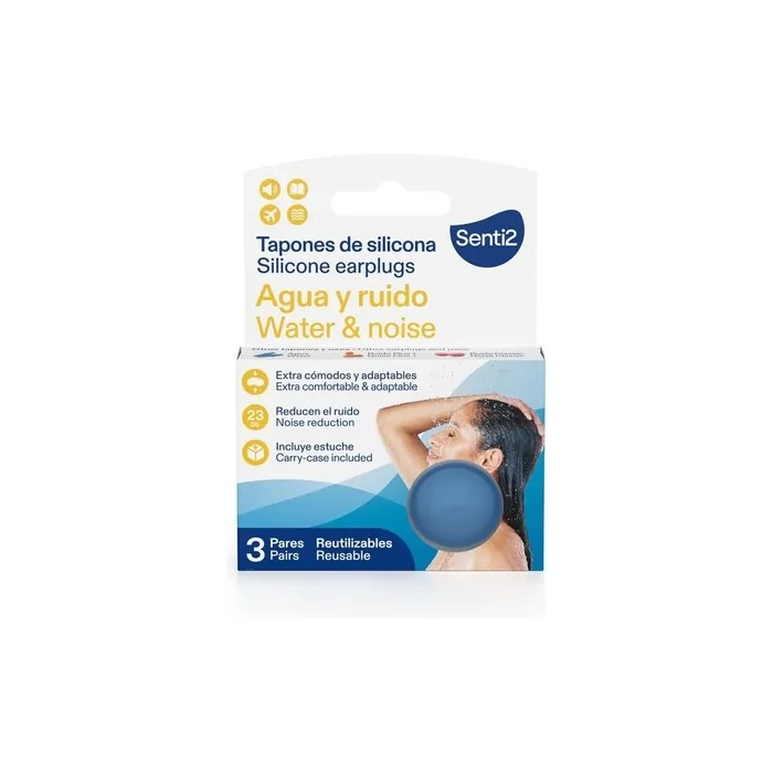 Senti2 Extra Comfortable And Adjustable Silicone Earplugs 6 Pieces Clear