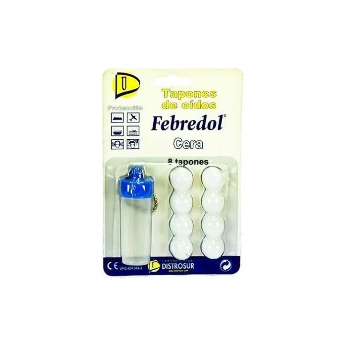 Febredol Wax Ear Plugs 8 Pieces - Pack of 8