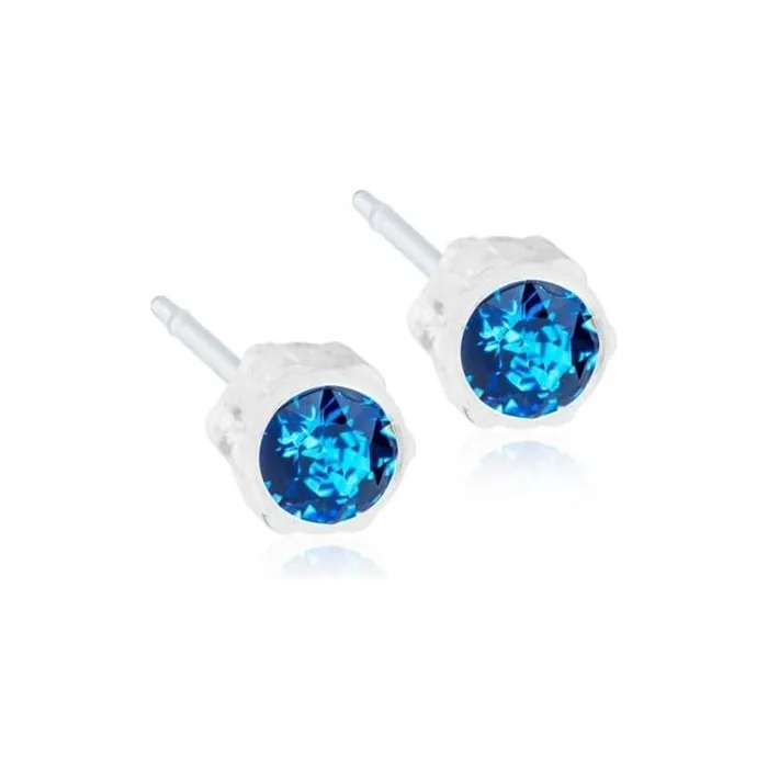 Blomdahl Nickel Free Medical Plastic 4mm Crystal Stud Earrings