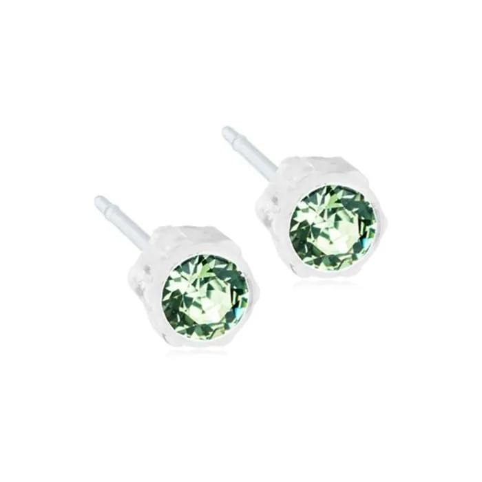 Blomdahl Hypoallergenic Earrings Medical Grade Plastic 4mm Peridot
