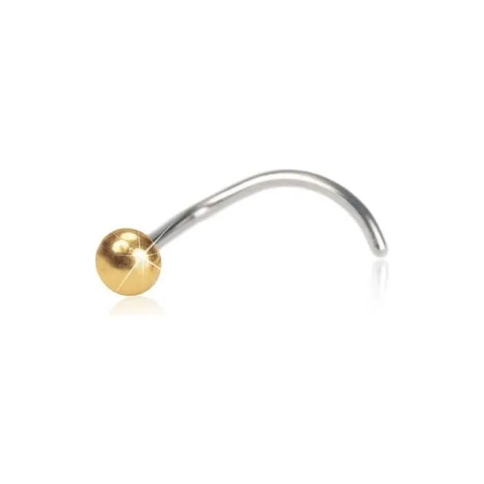 Blomdahl Hypoallergenic Golden Titanium Ball Nose Jewelry