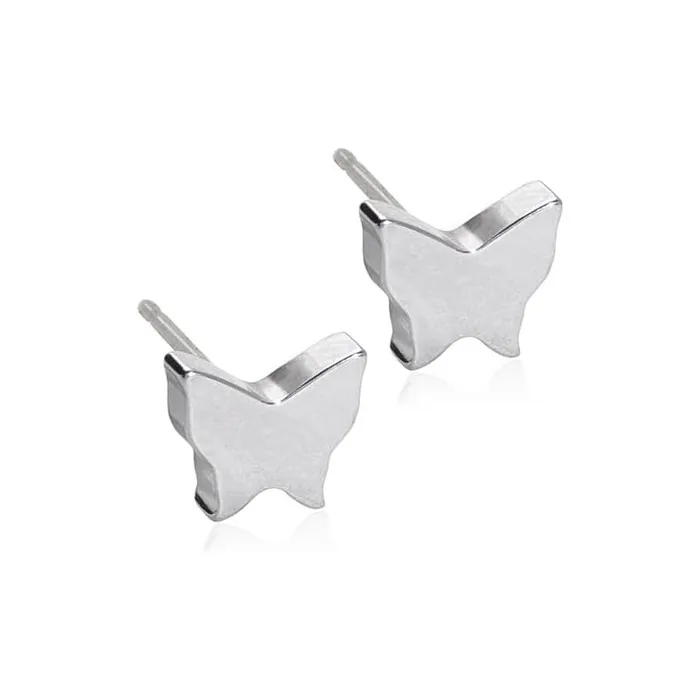 Blomdahl Hypoallergenic Silver Titanium 8mm Butterfly Stud Earrings