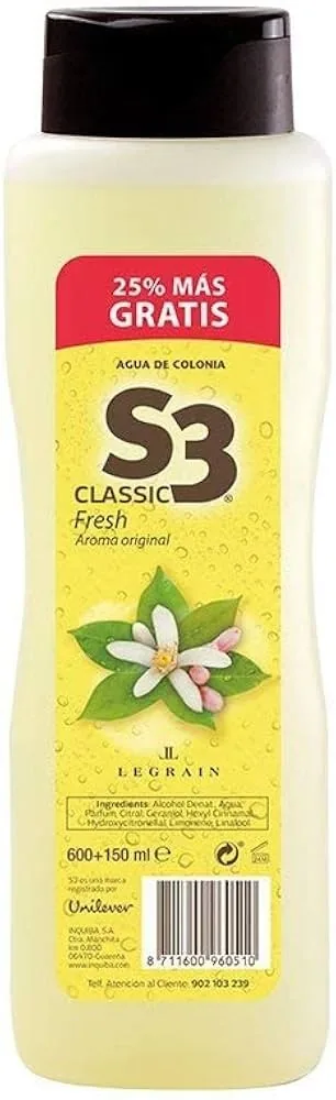 S3 Colonia Classic Fresh 600150 Ml Consumer Fragrances
