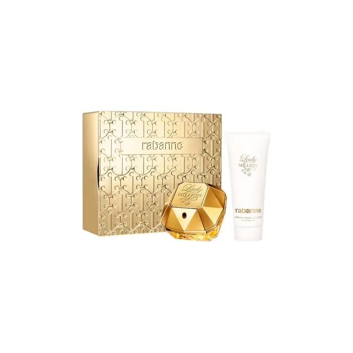 Paco Rabanne Lady Million Eau De Parfum Spray 80ml Body Lotion 100ml
