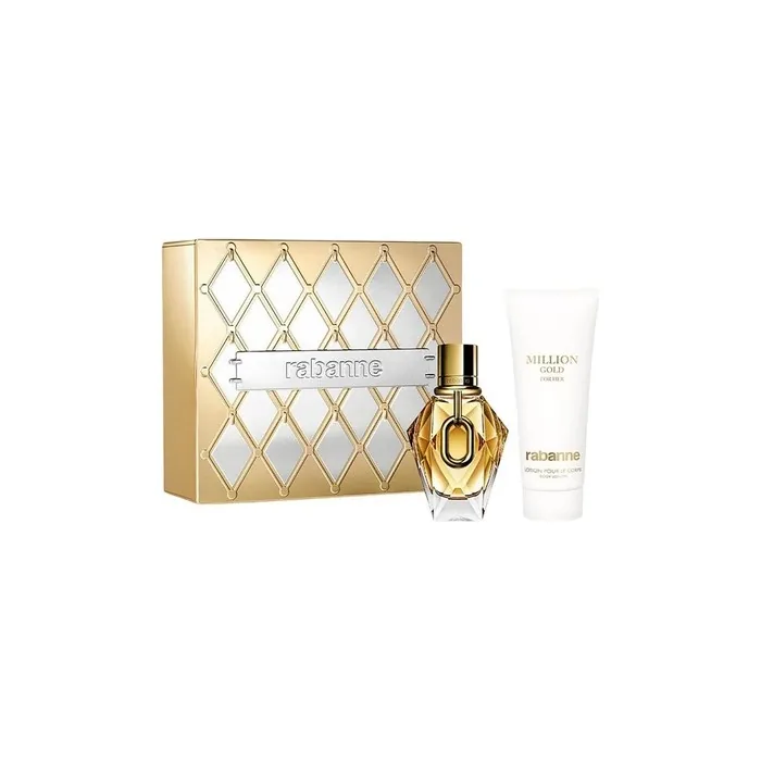 Paco Rabanne Million Gold For Her Eau De Parfum 50ml & Body Lotion 100ml