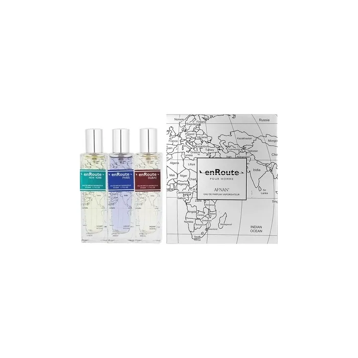 Afnan Enroute Eau De Parfum For Men New York 50ml Paris 50ml Dubai 50ml