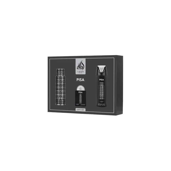 Lattafa Pride Pisa Giftset Eau De Parfum 100ml + 20ml + Deodorant 200ml Men Fragnance