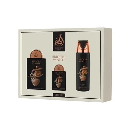 Lattafa Pride Brioche Vanille Giftset Eau De Parfum 100ml + 20ml + Deodorant 200ml Unisex Fragnance