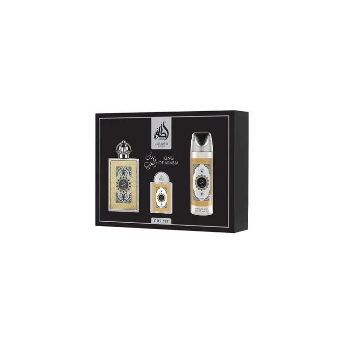 Lattafa Pride King Of Arabia Giftset Eau De Parfum 100ml + 20ml + Deodorant 200ml Men Fragnance