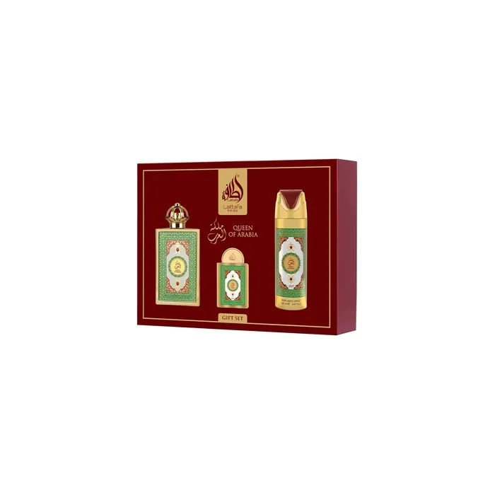 Lattafa Pride Queen of Arabia Giftset Eau De Parfum 100ml + 20ml + Deodorant 200ml Women Fragnance