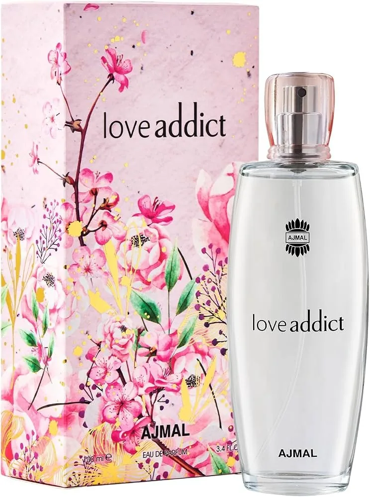 Ajmal Love Addict Eau de Parfum for Women 100ml - Long Lasting Floral Fruity Fragrance with Musk & Amber
